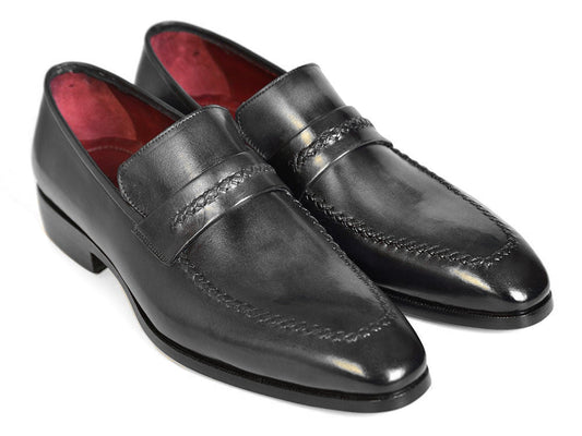 Paul Parkman Gray & Black Men's Loafers (ID#068-GRAY)