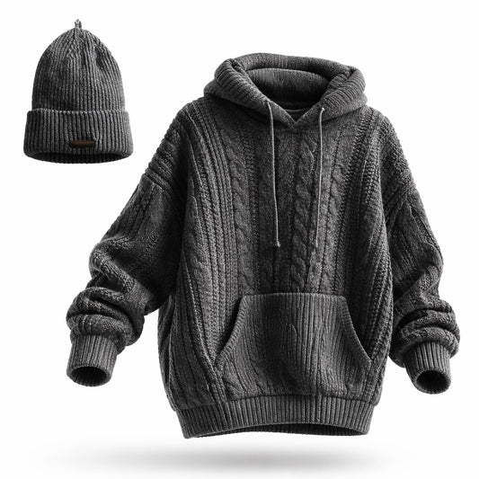 Ash Core Knit Hoodie Set