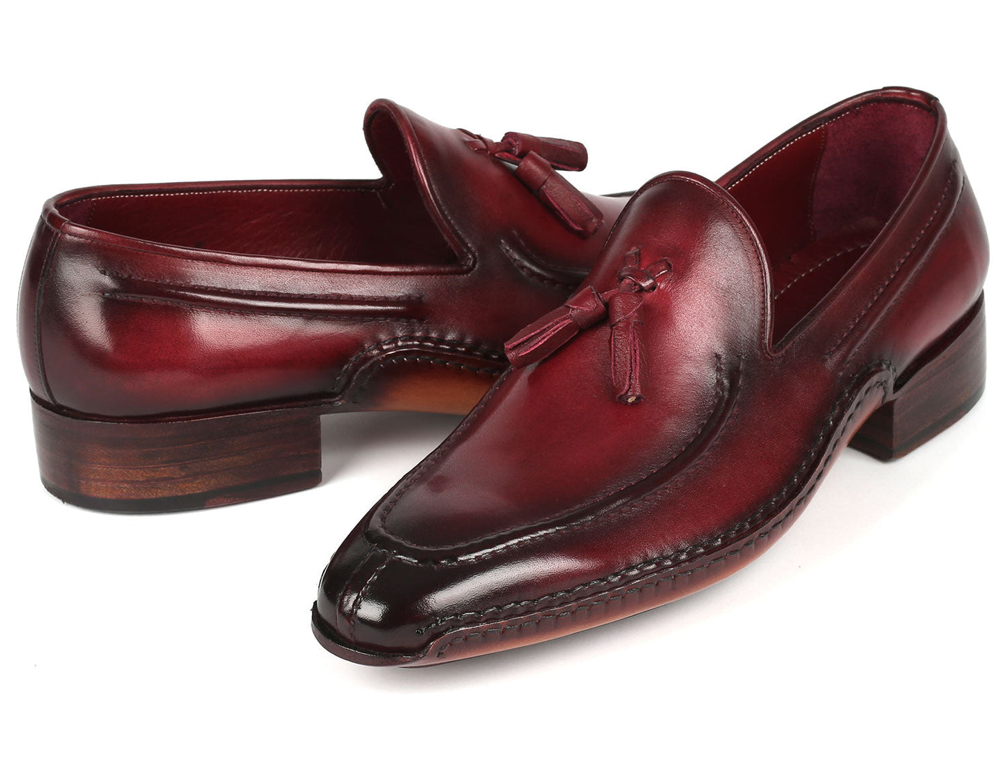 Paul Parkman Hand-Sewn Tassel Loafers Bordeaux (ID#082-BRD)